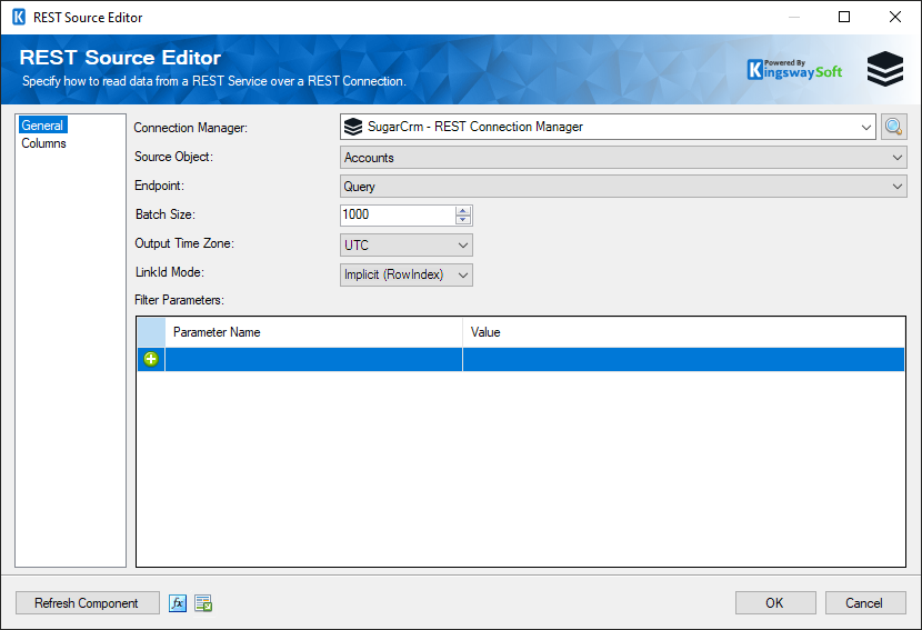 SSIS SugarCRM REST Source